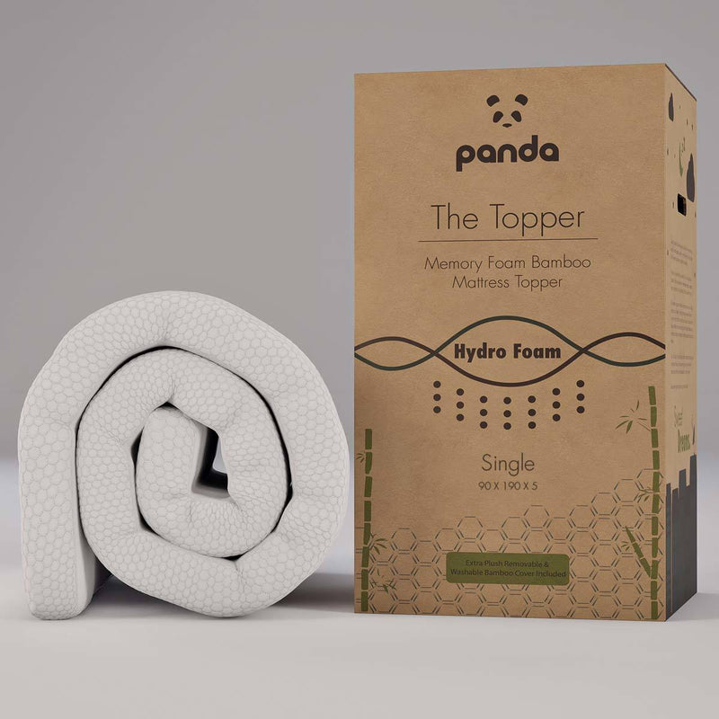 Panda Memory Foam Bamboo Mattress Topper-(Single to Super King)