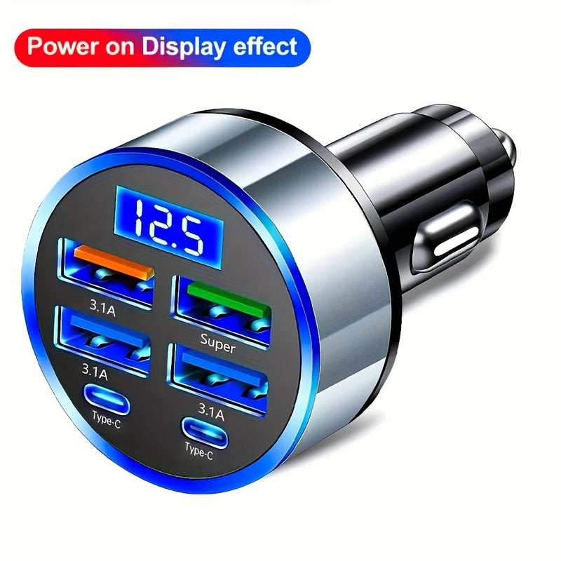 6 in 1 Fast Charging Car Charger Adapter