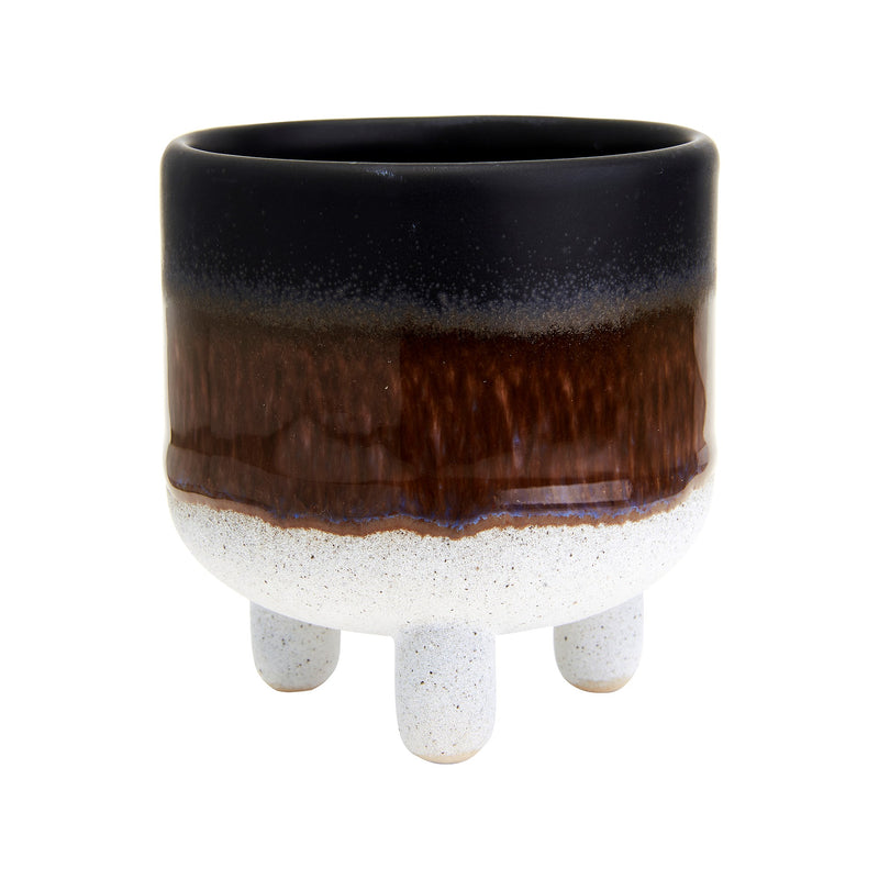 MOJAVE GLAZE BLACK PLANTER