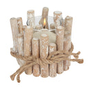 Driftwood Candle Holder-White Washed