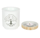 TREE OF LIFE CUT OUT OIL BURNER-WHITE-CERAMIC