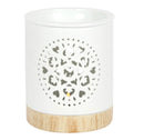 MANDALA CUT OUT OIL BURNER-WHITE-CERAMIC