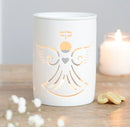 WHITE ANGEL CUT OUT OIL BURNER-CERAMIC- OIL OR WAX