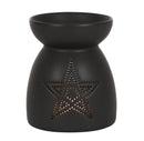 PENTAGRAM CUT OUT OIL BURNER-BLACK-CERAMIC