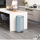 EKO EVA 30 Litre Waste Bin-Silver and Blue Colour