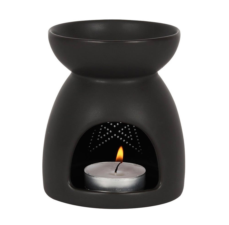 PENTAGRAM CUT OUT OIL BURNER-BLACK-CERAMIC